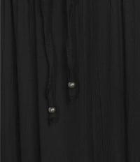 Angie Tie Front Ruffle Midi Skirt