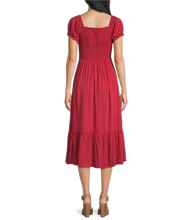 chelsea & violet emerson swoop neckline short sleeve embroidered dress May Short Sleeve Dress main image 0