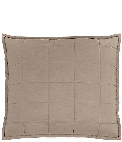 Ann Gish Ready-To-Bed Slub Tencel Quilted Pillow Cover And Insert