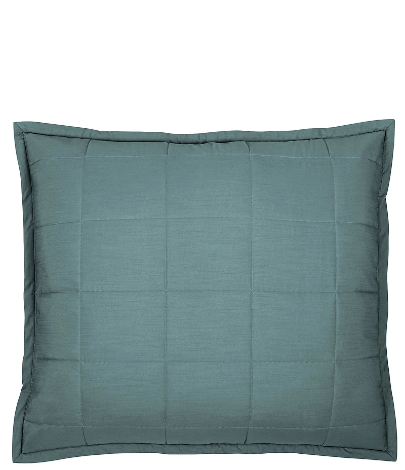 Ann Gish Ready-To-Bed Slub Tencel Quilted Pillow Cover And Insert