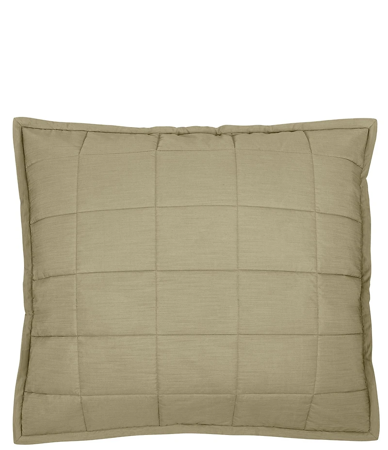 Ann Gish Ready-To-Bed Slub Tencel Quilted Pillow Cover And Insert
