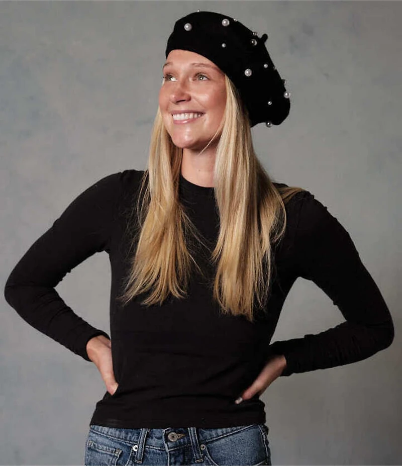 Anna & Ava Allover Pearl Beret Hat