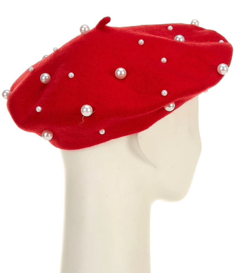 Anna & Ava Allover Pearl Beret Hat
