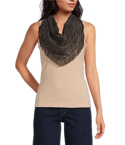 Anna & Ava Animal Print Triangle Scarf