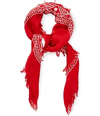Anna & Ava Bandana Fringe Square Scarf