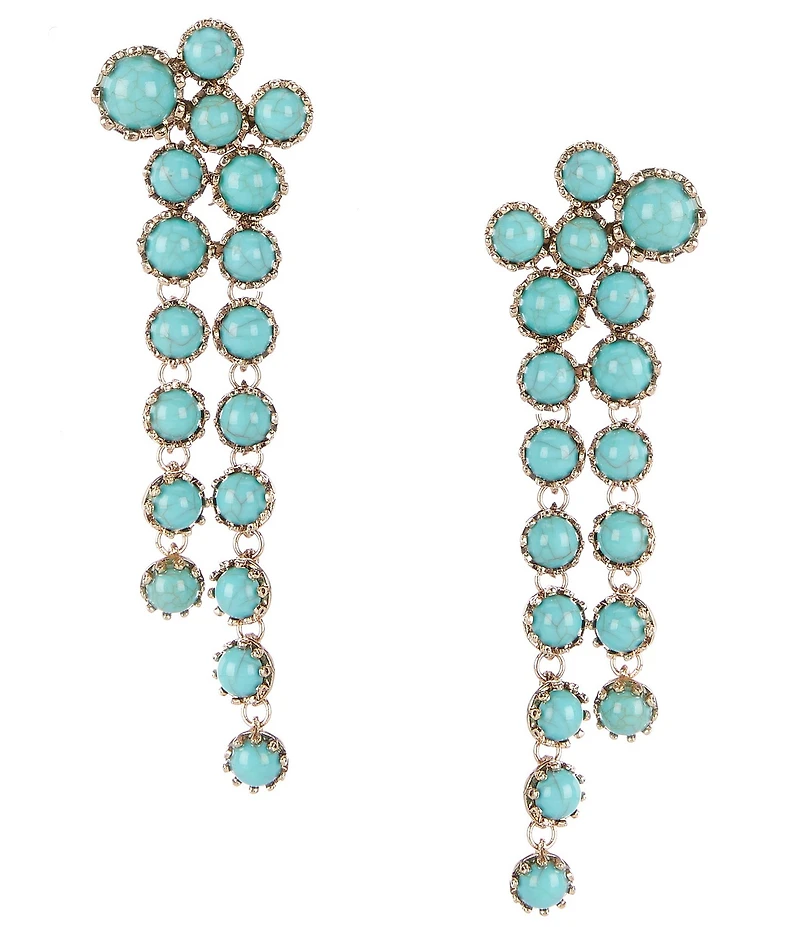 Anna & Ava Beaded Cluster Linear Earrings with Tassels