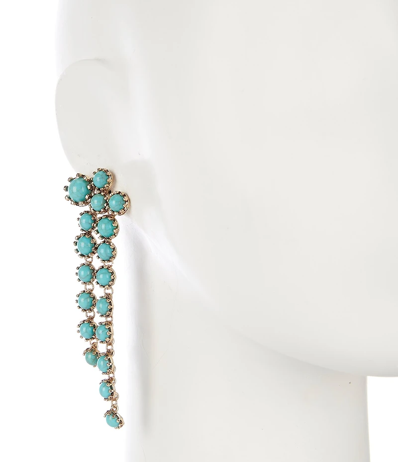 Anna & Ava Beaded Cluster Linear Earrings with Tassels