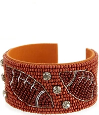 Anna & Ava Beaded Football Statement Cuff Bracelet