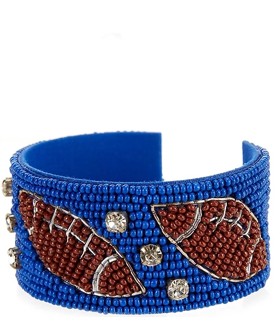 Anna & Ava Beaded Football Statement Cuff Bracelet