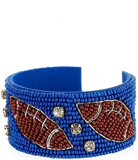 Anna & Ava Beaded Football Statement Cuff Bracelet
