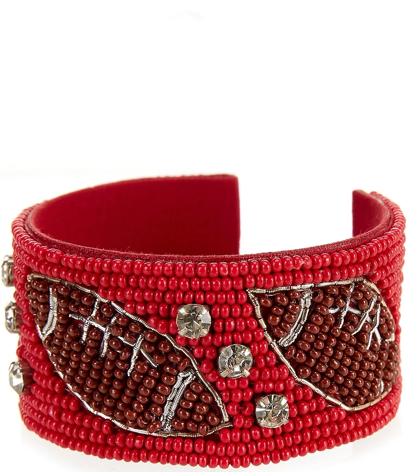 Anna & Ava Beaded Football Statement Cuff Bracelet