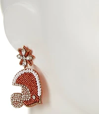 Anna & Ava Beaded Football Helmet Statement Drop Earrings