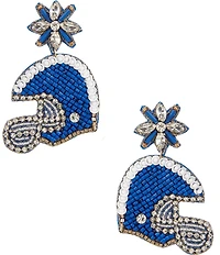 Anna & Ava Beaded Football Helmet Statement Drop Earrings