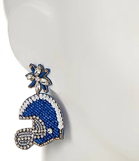 Anna & Ava Beaded Football Helmet Statement Drop Earrings
