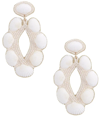 Anna & Ava Beaded Shell Resort Statement Drop Earrings
