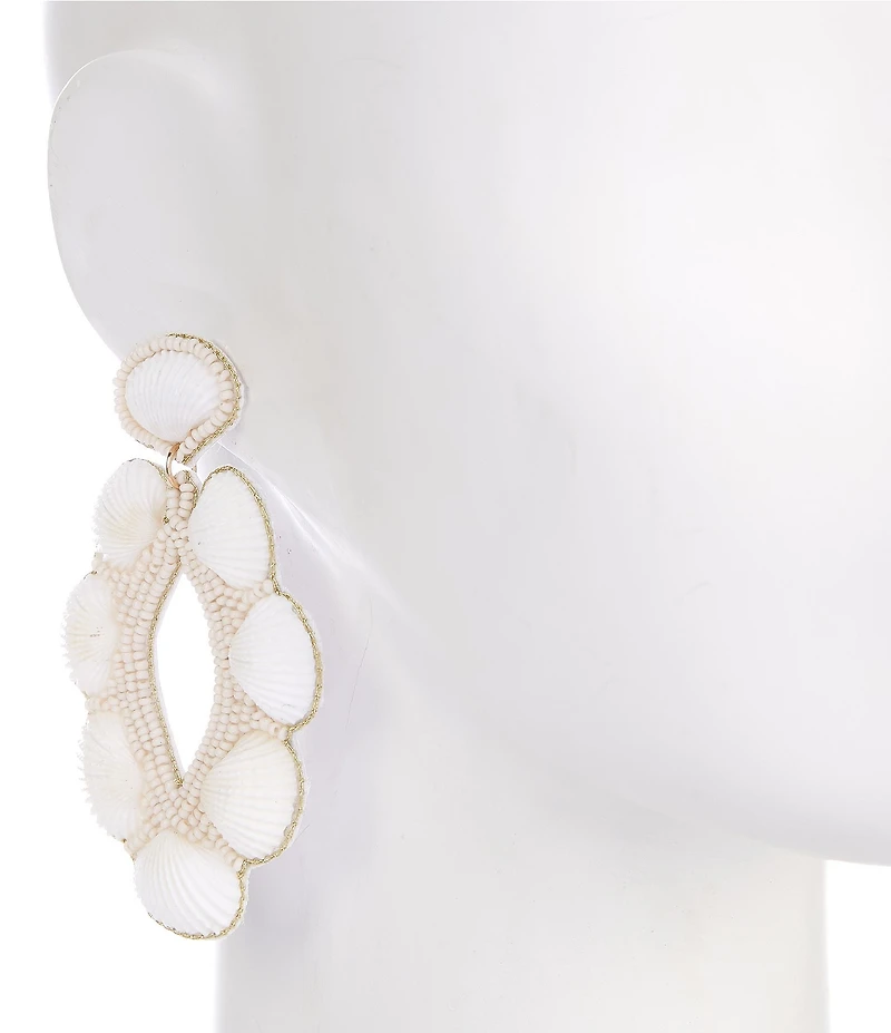 Anna & Ava Beaded Shell Resort Statement Drop Earrings