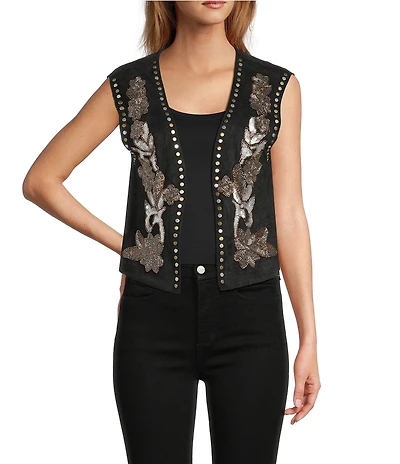 Anna & Ava Beaded Vest with Studs