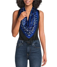 Anna & Ava Black and Blue Fringe Scarf Wrap
