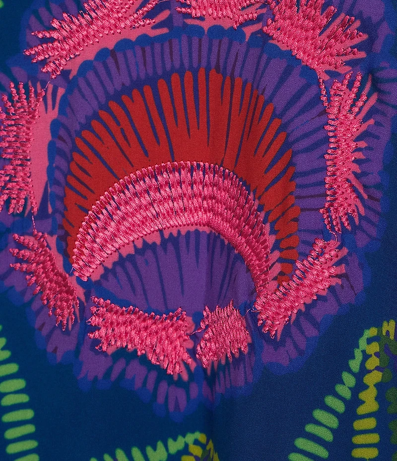 Anna & Ava Blue Floral Embroidered Kimono