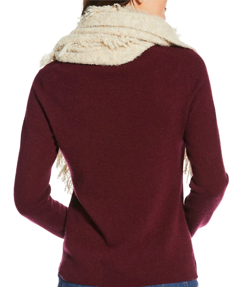 Anna & Ava Boucle Woven Fringe Triangle Scarf