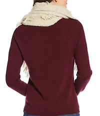 Anna & Ava Boucle Woven Fringe Triangle Scarf