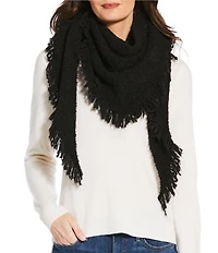 Anna & Ava Boucle Woven Fringe Triangle Scarf