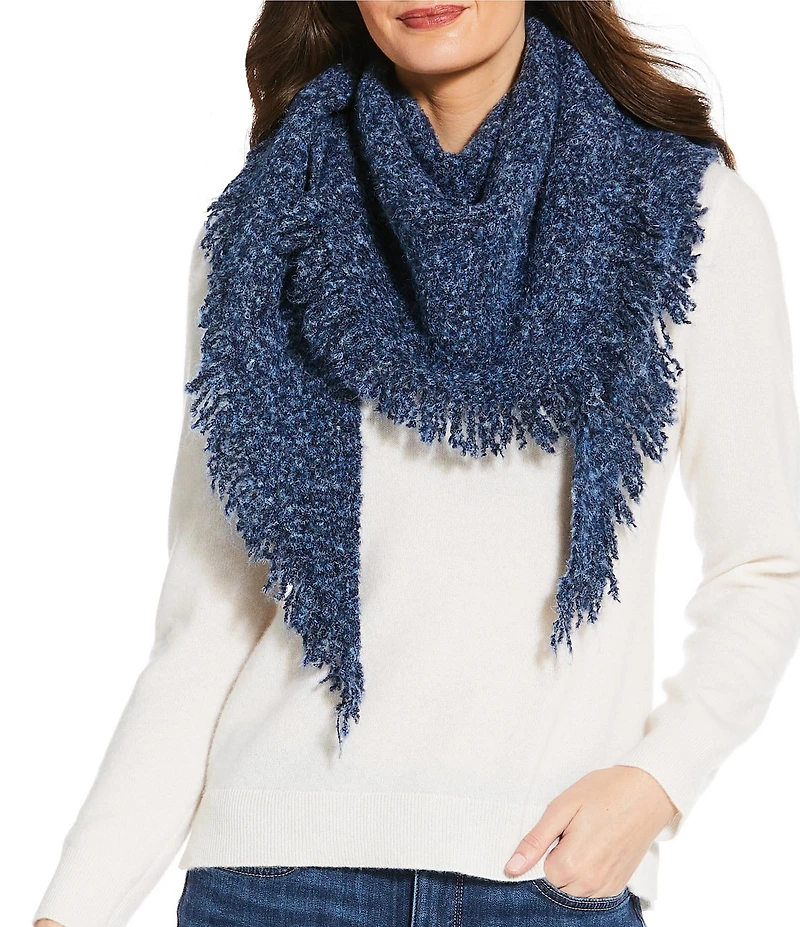 Anna & Ava Boucle Woven Fringe Triangle Scarf