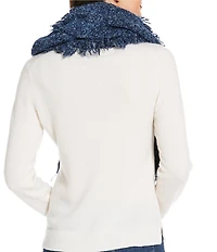 Anna & Ava Boucle Woven Fringe Triangle Scarf