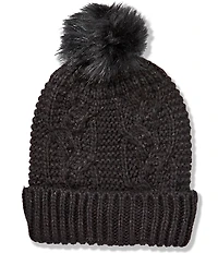 Anna & Ava Cable Knit Beanie with Lurex