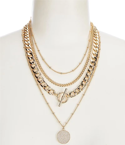 Anna & Ava Charm And Toggle Short Multi-Strand Necklace