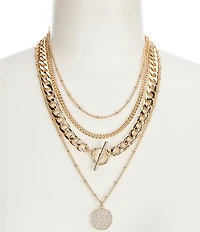 Anna & Ava Charm And Toggle Short Multi-Strand Necklace