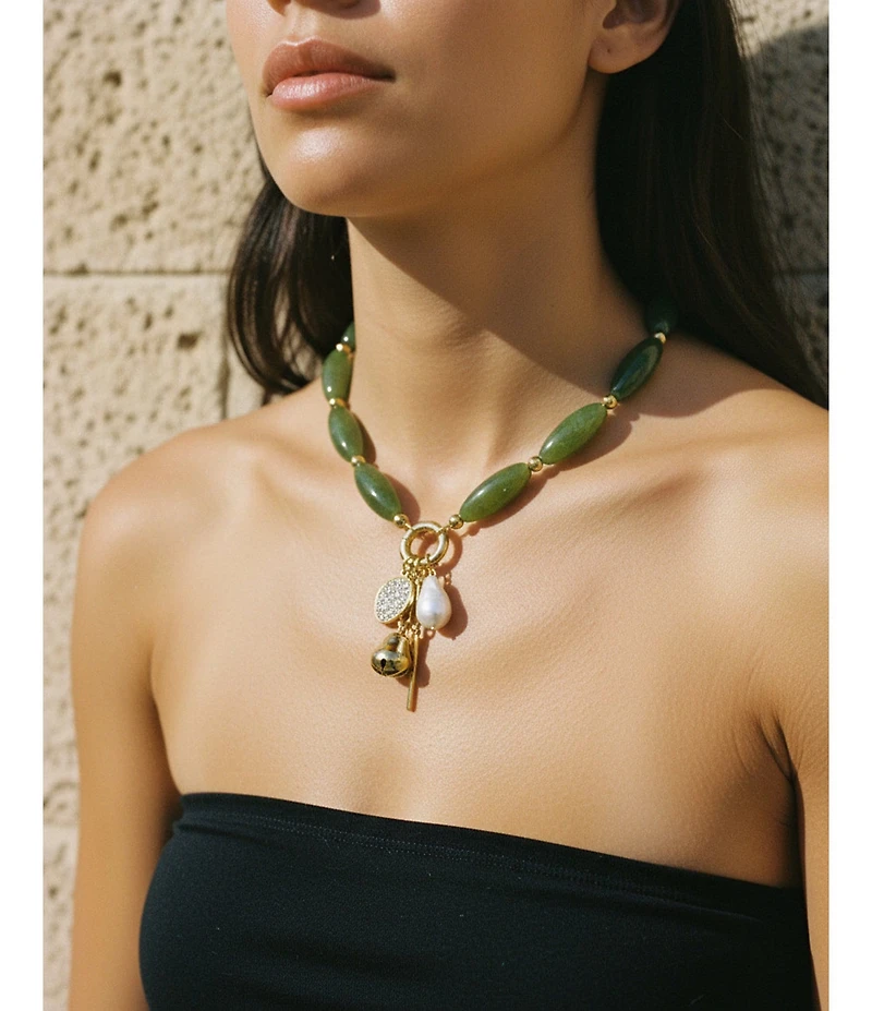 Anna & Ava Charm Cluster Beaded Short Pendant Necklace