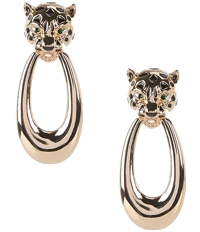 Anna & Ava Cheetah Knocker Orbital Earrings