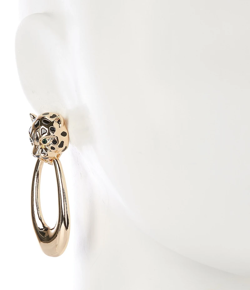 Anna & Ava Cheetah Knocker Orbital Earrings