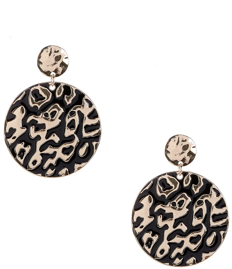 Anna & Ava Cheetah Print Disc Orbital Earrings