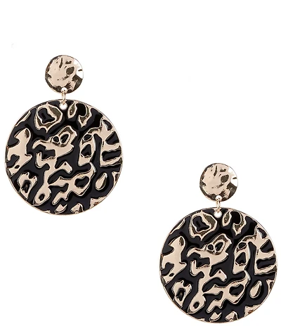 Anna & Ava Cheetah Print Disc Orbital Earrings