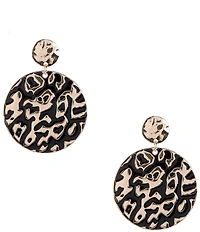 Anna & Ava Cheetah Print Disc Orbital Earrings