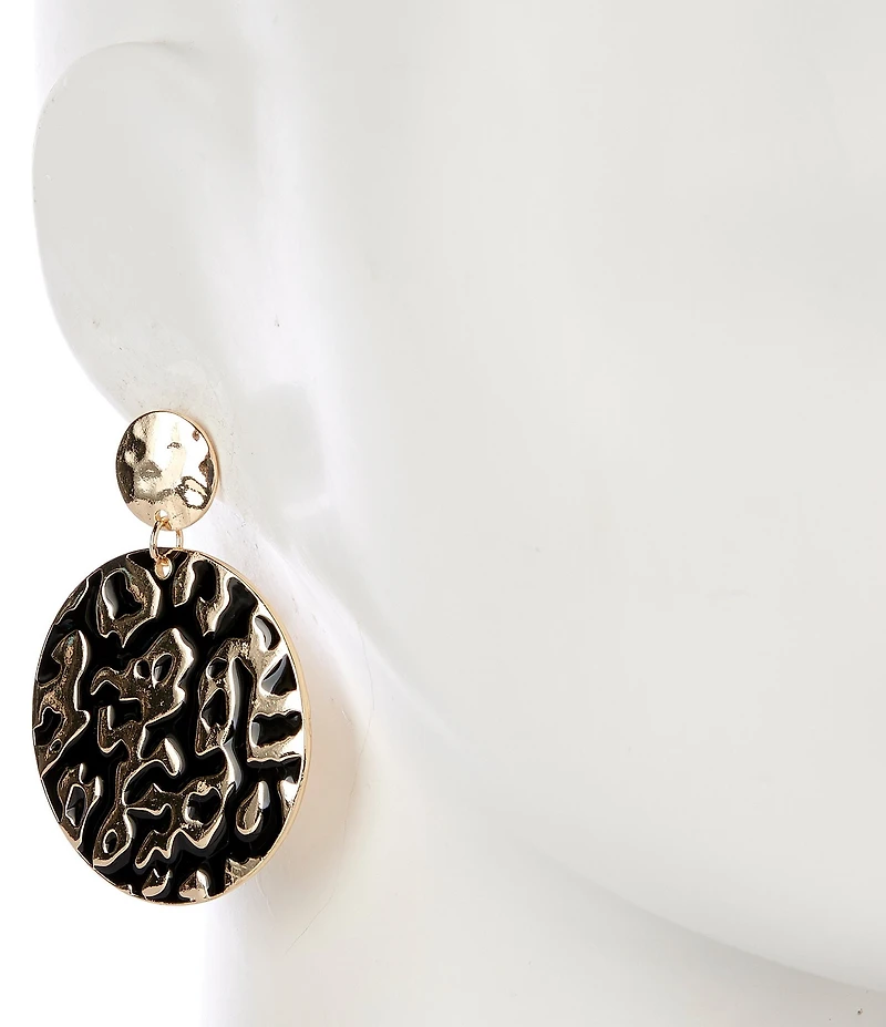 Anna & Ava Cheetah Print Disc Orbital Earrings