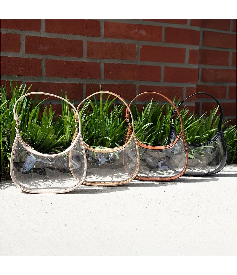 Anna & Ava Clear Crescent Mini Hobo Bag