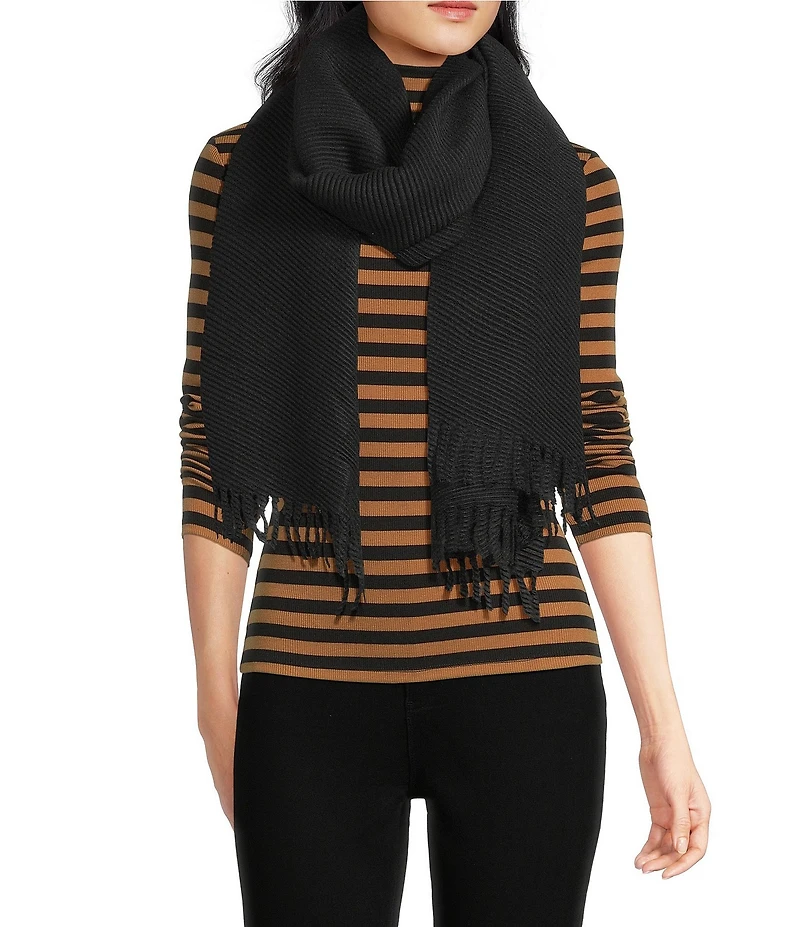 Anna & Ava Crinkle Tassel Oblong Scarf