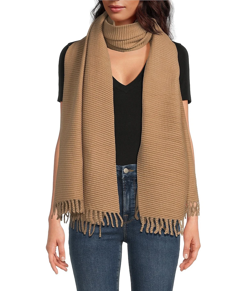 Anna & Ava Crinkle Tassel Oblong Scarf