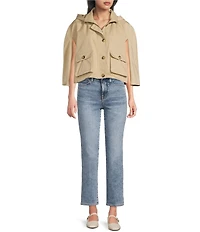 Anna & Ava Cropped Trench Hooded Poncho
