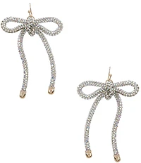 Anna & Ava Crystal Abalone Stone Tape Bow Drop Earrings