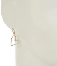 Anna & Ava Cubic Zirconia Stone Heart Hoop Earrings