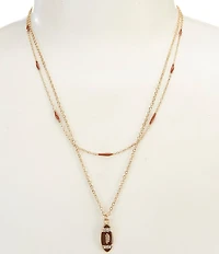 Anna & Ava Delicate Double Strand Football Charm Short Pendant Necklace