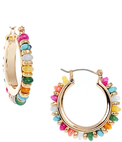 Anna & Ava Delicate Resort Beaded Hoop Earrings