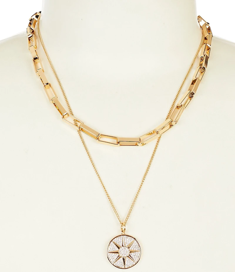 Anna & Ava Double Short Multi Strand Necklace with Pendant