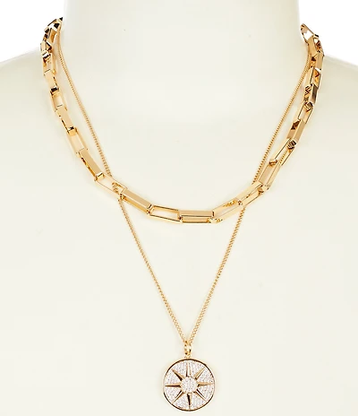 Anna & Ava Double Short Multi Strand Necklace with Pendant