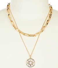 Anna & Ava Double Short Multi Strand Necklace with Pendant