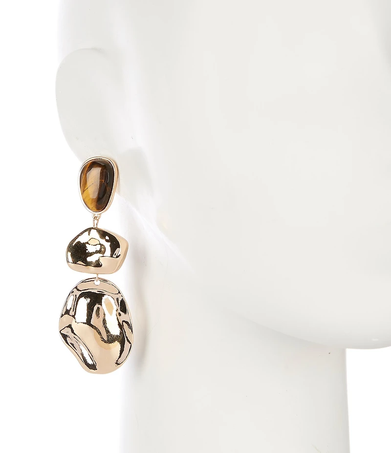 Anna & Ava with Disc and Semi Precious Stone Linear Earrings